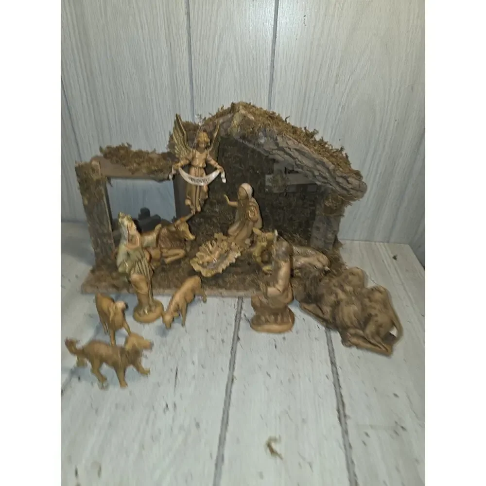 Vintage 1983 Fontanini Roman Italy Heirloom Nativity Set 11 W/Chreche Holiday